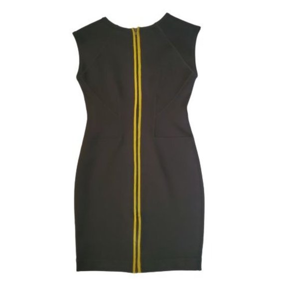 French Connection Women's T-Monique Stretch Cap Sleeve Dress Ebony/Soleil Size 8 - Picture 4 of 13